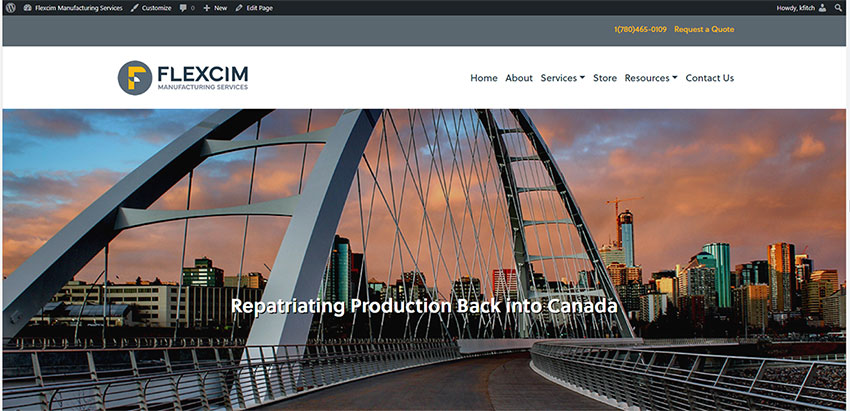 Flexcim Website Homepage Screenshot